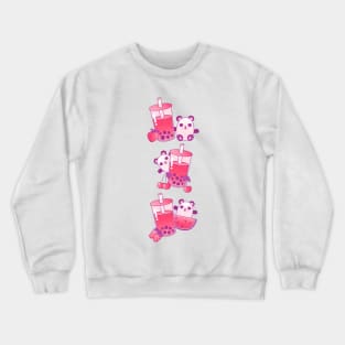 Boba Bubble Tea Panda Bears Crewneck Sweatshirt